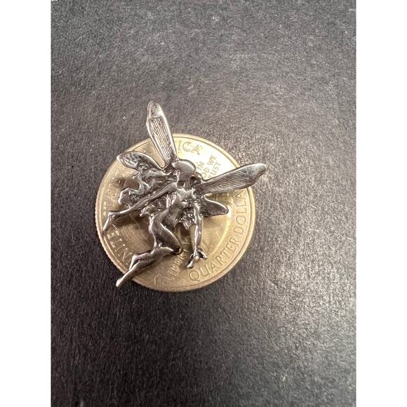 Vintage Sterling Silver Fairy Pendant | Estate Figural Charm - Picture 3 of 9